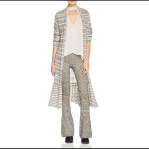 Free People rare Smile As You Mean midi duster open knit striped cardigan